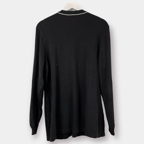 NEW Fourmy Black White Open Cardigan Sweater Size Large Tall - Picture 2 of 4